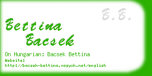 bettina bacsek business card